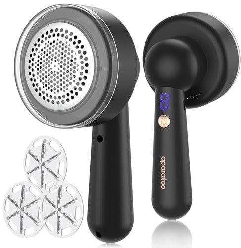 Bobble Remover for Clothes, 8W Powerful Lint Remover 3 Speeds, Fabric Shaver with 3 Shaving Heads, Fluff Shaver Brush Fuzz Debobbler for Clothes Blanket Carpet Bobbles Sweater Sofa Fiber Lint Shaver