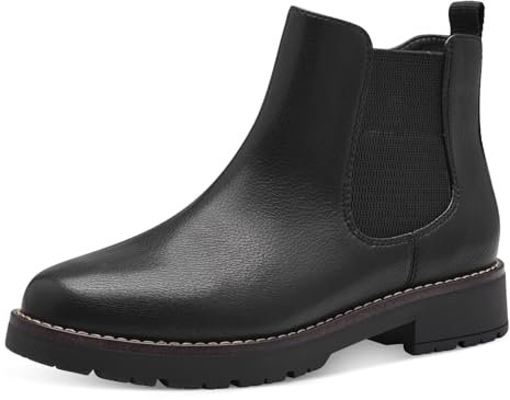 Jana Damen Stiefeletten ohne Absatz mit Reißverschluss Vegan, Schwarz (Schwarz), 40 EU