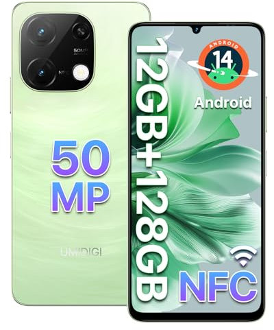 UMIDIGI Mobile Phones, NFC,12GB(6+6)+128GB/2TB TF, Smartphone Android 14, 6.75 HD+90Hz Phone Unlocked, 50MP Camera, Bluetooth 5.4, 5000mAh, G9C Smart Phone 4G Dual SIM, Face ID/F ingerprint/GPS/OTG