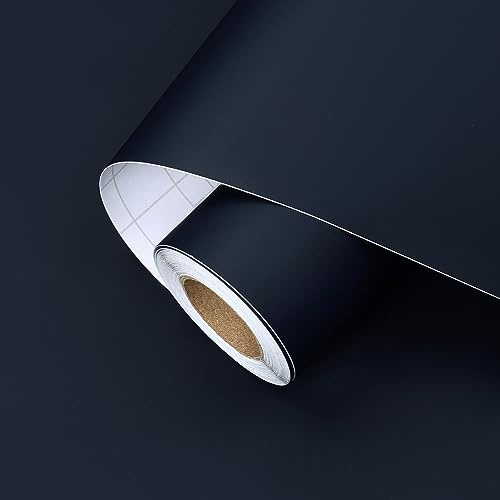 HotDecor Self Adhesive Navy Wallpaper for Living Room 60 x 300cm Washable Kitchen Counter Vinyl Wrap for Furniture Navy Blue Wallpaper Plain Dark Blue Sticky Back Plastic Boys Bedroom Wall Paper