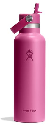HYDRO FLASK - Standard Mouth Water Bottle 621 ml (21 oz) - Vacuum Insulated Stainless Steel Water Bottle with Flex Straw Cap - Reef