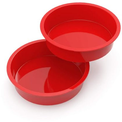 2 Pieces Silicone Cake Pan Set - 8 Inch/20cm Round Nonstick Mould for Layer Cakes, Cheesecake