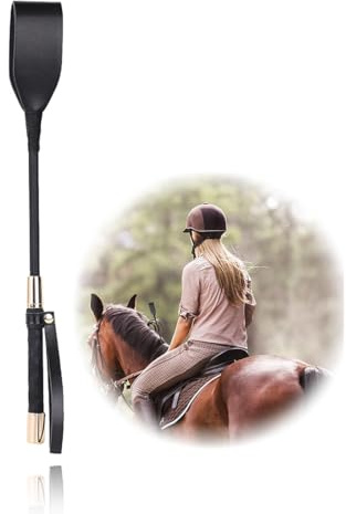 Látigo Para Montar A Caballo, Bastón de Salto Ecuestre de Cuero, Fusta De Entrenamiento, Látigo Para Fusta Con Agarre Antideslizante, Fusta Para Montar A Caballo Estable Y Duradera Para Herram