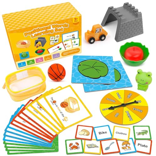 Broytain Positional Word Learning Set, Toddler Board Games, Manipulatives Match Games, Educational Games for Kids Ages 4+, STEM Learning Activities, Fine Motor Skills, Speech Therapy Toys