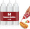 OAMCEG 3 Pack Ketchup Squeeze Bottles - 24 OZ Plastic Condiment Squeeze Squirt Bottles and Caps with Discrete Measurements, for Ketchup, BBQ, Sauces, Syrup, Condiments, Dressings, Paint, BPA Free