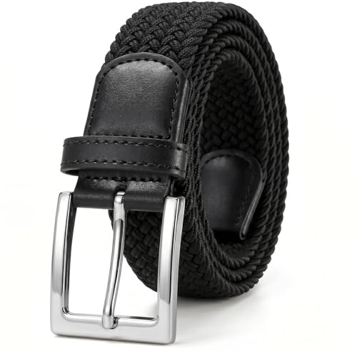 JASGOOD Unisexe Ceinture Tressée Élastique Homme Ceinture Élastique de Golf Ceinture Tissus Extensible pour Homme et Femme