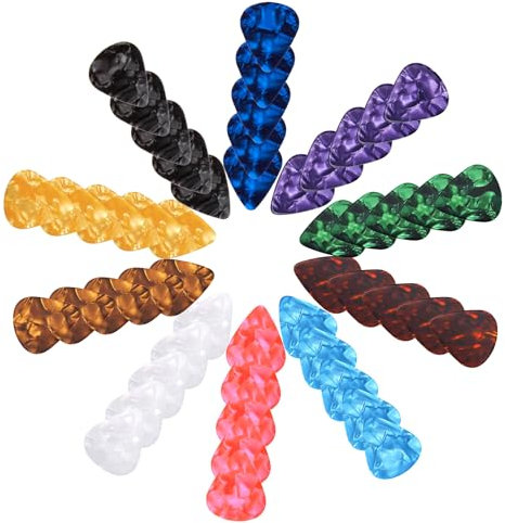 50 Stück Gitarrenplektren, Gitarrenplektren, Akustikgitarren-Plektrum für Akustikgitarre, gemischte bunte Plektren für Akustikgitarre, Plektren für E-Gitarre 0,46 mm Gitarrenplektrum