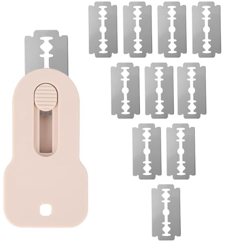 Penitue Bröddegssnittare och 10 Rakblad, Magnetiskt Rostfritt Stål Surdegssnittare Utdragbar Degsnittare för Brödbakning Tillverkningstillbehör (Rosa)