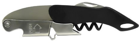Coutale Premium, cavatappi a leva doppio, da sommelier, stile cameriere, colore: nero