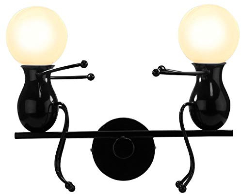 KAWELL Humanoid Creativo Applique da Parete Moderna Lampada da Parete Lampada a Muro Applique Candelabro Art Deco Max 60W E27 per Stanza dei Bambini Camera da Letto Scale