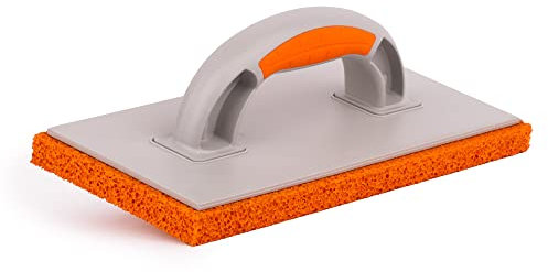 Mivos Rallador de plástico con esponja de goma de 18 mm para superficies de enlucido/Paleta profesional de estuco de 280 x 140 mm/Tabla de esponja para yeso.