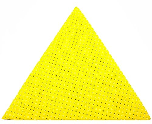 25 Stück Klett Schleifblätter Schleifscheiben Multiloch Schleifpapier Gelb Dreieck 285 x 285 mm für Deckenschleifer Trockenbauschleifer Einhell BT-SG 710 TE-DW 225 X (Körnung 180)