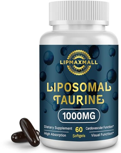 lipmaxmall Liposomal Taurine Supplement 1000mg, High Absorption Amino Acid for Heart, Nerve, Brain, Visual (60 Softgels - 1 Pack)