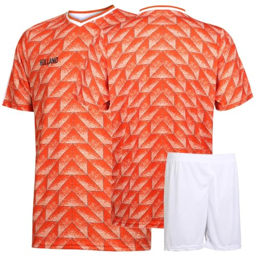 EK 88 Fotbollströja - Nederländska landslaget - Orange - Barn och Vuxna - Pojkar - Fotbollsutrustning - Fotbollspresenter - Sport-T-shirt - Sportkläder - Storlek 152
