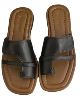 Sommarfotskorrektion Flip Flops Dam, Bekväm stortå Hallux Valgus Sandal, Fritids Bunion Splints Sandal, För Bunion Corrector(Black,41 EU)