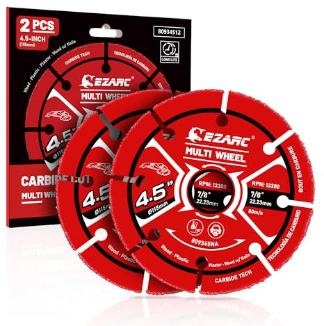 EZARC Carbide Disco da Taglio, 115mm×22.2mm Mole da Taglio Carbide Multi Wheel per Legno