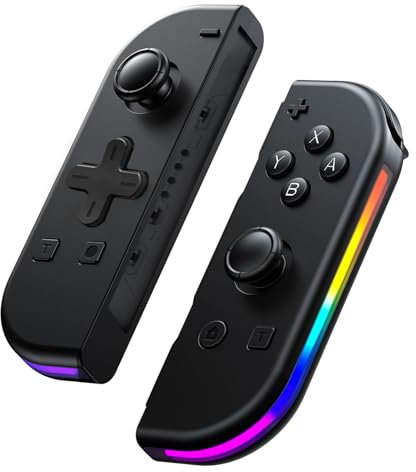 Trosvan Manette pour Switch, Manette Sans Fil avec LED/Double Vibration/Wake-Up/Axe gyroscopique/capture d'écran