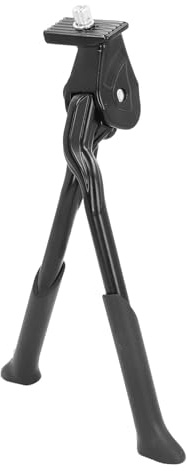 Adjustable Aluminum Alloy Double Leg Bike Kickstand with Anti-Slip Base for Folding Bike, Center Mount Bicycle Stand, 7 Height Positions, Rustproof Easy to Install