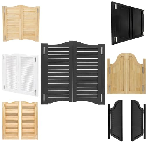 Puerta Vaiven de Madera Maciza para Interiores, Puertas Batientes de Café Retro, Puerta de oscilante de Salón, Abatible Bidireccional Puerta para entrada