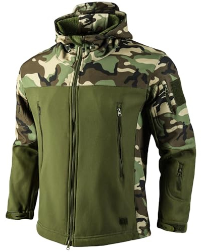 Générique Chemise Militaire Homme Treillis Tactique Legere Militaire Capuche Chasse Vetements Tactiques Camouflage Ski Softshell avec Chaude Parka L