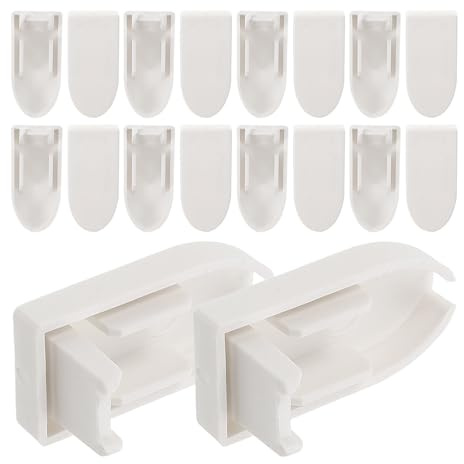 Amosfun Roller Blind Rod End Plugs Replacement Cord Holders White 20pcs Plastic Lightweight Compatible with Roller Blind Rods for Window