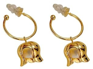 CFWSHJ Klassiska franska liljekonvaljdesign Naturliga pärlbandsörhängen i 14K massivt guld över S925 Sterling Silver - Raffinerade och tidlösa pärlsmycken - Idealiskt brudtillbehör eller för eleganta