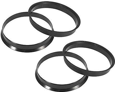 X AUTOHAUX 4 Stücke Zentrierringe 63,4 auf 65,1 mm Kunststoff Autonabe Zentrische Ringe Radbohrung Mittenabstandshalter Distanzringe Schwarz