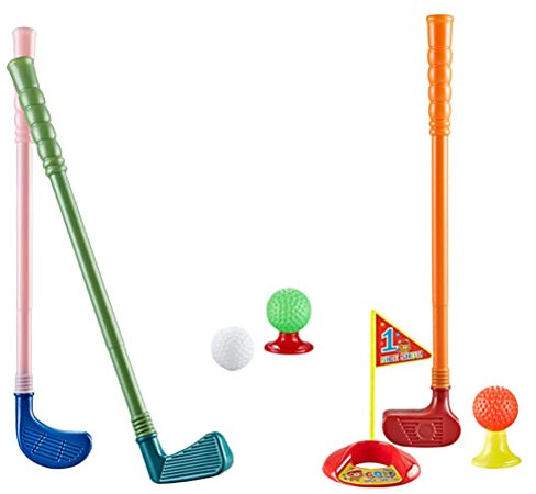 Toddmomy Mini-Golf-Set für Kinder, Golfschläger für Kleinkinder, für drinnen und draußen, geeignet für Jungen und Mädchen ab 3 Jahren (zufällige Farbe)