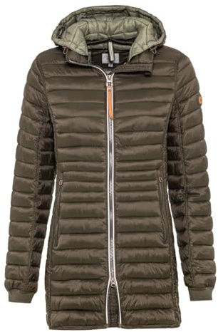 camel active Cappotto Trapuntato Impermeabile Leggero Con Cappuccio Rimovibile, Giacca Donna, Verde, 34