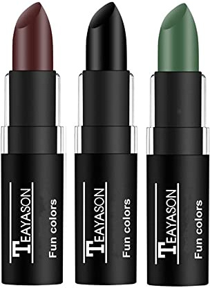 Go Ho 3 Colors Camo Face Paint Sticks,Waterproof Cream-blendable Sticks,Hunting Face Body Paint Professional Foundation SFX Makeup,Safe Face&Lip Smacking for Halloween(Green+Black+Brown)