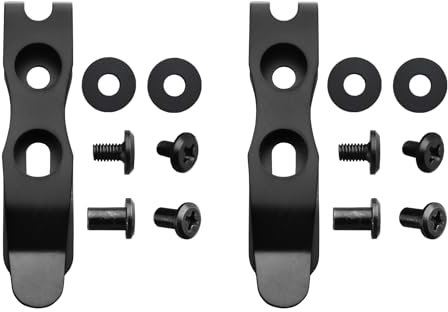 Harnds Clip-Zubehör für Messerscheide, 66.5mm Gürtelclip für Scheide, Befestigungslochabstand von 17-21mm, Messerscheide-Zubehör 2 Pack (Schwarz)