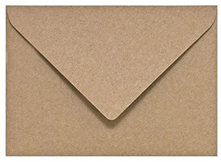 Paper24 25 Umschläge B6 feuchtklebend 120 g/qm, Briefumschläge 12,5 x 17,5 cm für Hochzeit, Geburtstag, zum Basteln in der Farbe Ihrer Wahl (52 Kraftpapier)