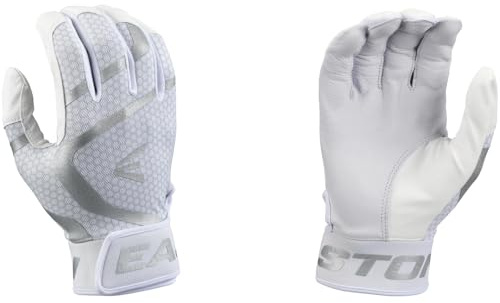 Easton | MAV GT Baseball Batting Gloves | White/White | Youth X-Large