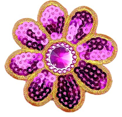 SYSUII 5 Stücke Blumen Flicken zum Aufbügeln Glitzer Pailletten Bestickte Aufnäher zum Aufnähen Reparatur Applikationen Patches für Kleidung Jacken Hüte Rucksäcke Jeans Reparieren DIY Zubehör-Rose