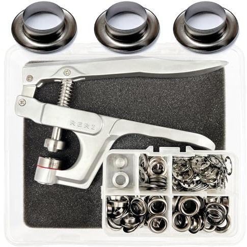 Ösenzange 10mm Schwarz Ösen set mit werkzeug Ösenwerkzeug für Außenwerbung, Stoffe, Planen, Tüllen, Planen und Banner