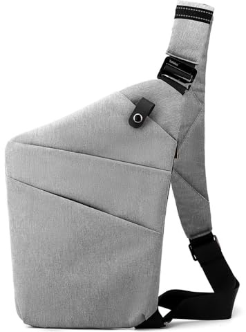 SOUUXIU Tasca sul petto per uomo/donna, leggera, multifunzionale, borsa a tracolla da viaggio scientifica per attività all'aperto, moda, tempo libero, affari, borsa a tracolla sinistra/destra, Spalla