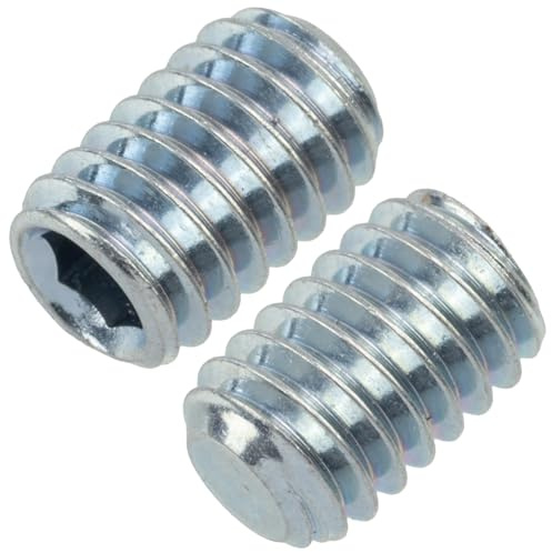 AERZETIX - NV18766 - Set med 12 st M4x6 mm huvudlösa skruvar med platt spets - HEX2 6-sidig ihålig fotavtryck - stål - silver