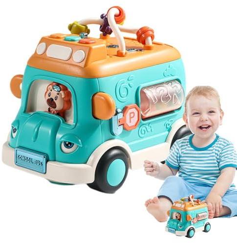 Autobús escolar de juguete, juguetes de coche para niños | Coche de juguete para autobús escolar, coche para niños, con luz y música - Vehículos creativos Juguetes de coche Vehículos de autobús