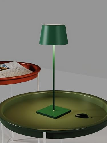 MU LIN Lampada da Tavolo 841 Touch Cordless - Lampada Interno e esterno, Dimmerabile, Ricaricabile USB, Portatile, 3000K-4500K-6500K, Lungo Durata, Luce fredda e calda VERDE