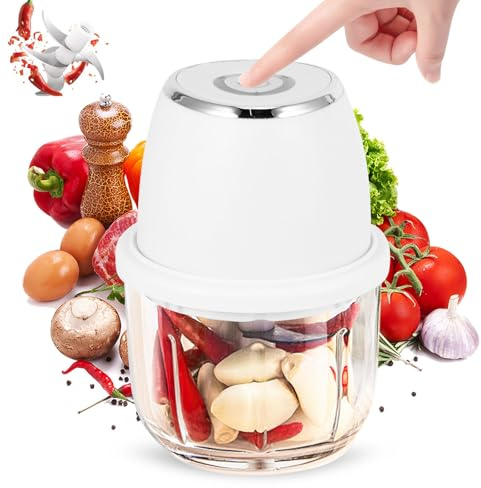 350ml Chopper Electric with 6 Sharp Blades USB Charging Garlic Mincer Crusher, Mini Food Processor, And Baby Food Portable Blender Recharge Portable Food Blender for Car