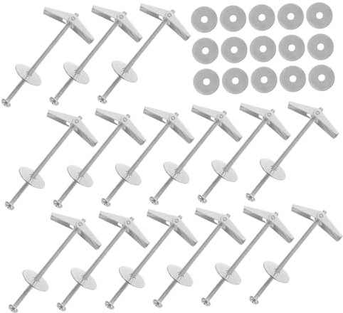 TOVINANNA 15sets Kit Di Dadi Ad Alette e Bulloni Ginocchiera Per Oggetti Pesanti Ancoraggi Per Cartongesso Per Impieghi Gravosi Fissaggio Pareti Cave