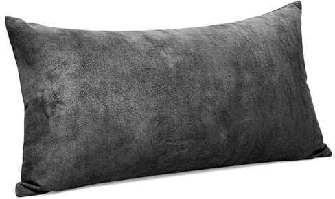 EONIX 19.7''x11.8'' Lumber Pillow for Power Recliner, Additional Lumber and Neck Support, High Grade Cotton Insert, Soft Chenille, Black