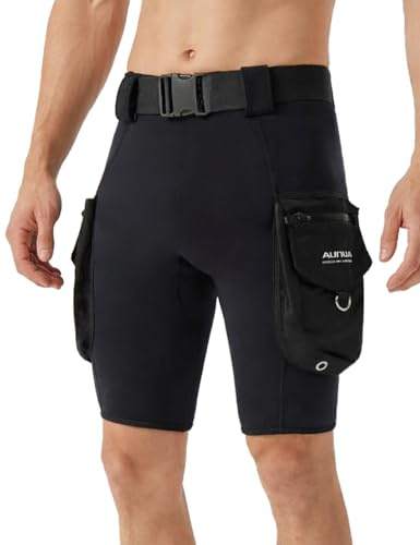 Aunua 2 mm Men's Diving Shorts with Large Cargo Pockets