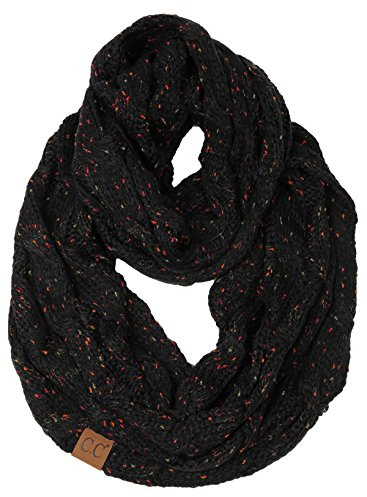 Funky Junque Infinity Scarf for Women – Oversized Wrap, Chunky Layer, Colorful Sweater Accessory, Winter Styles, Fall Fashion, Cozy Cold-Weather Essentials - Confetti Black