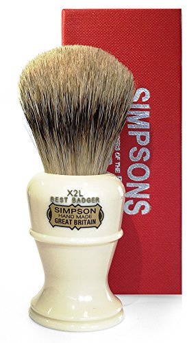 Colonel X2L Best Badger Brush- Simpson Shaving Brushes - Faux Ivory Handle