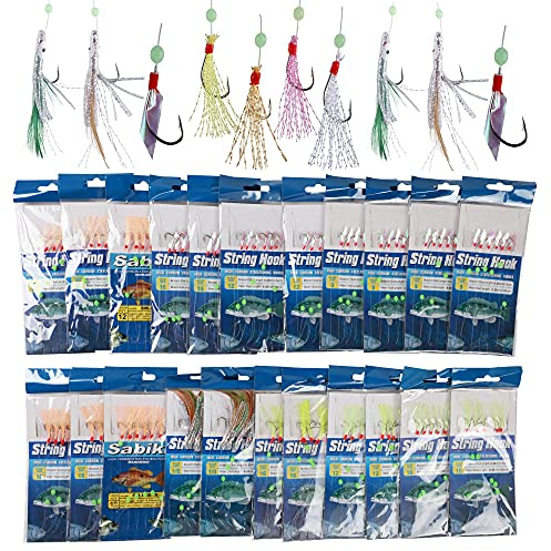 LPATTERN Angelzubehör Set- 22 Päckchen Angelvorfach Meeresvorfächer Heringsvorfächer im Set, A8011000|BG0021
