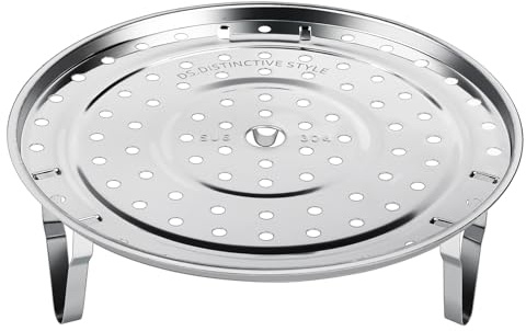 DS. DISTINCTIVE STYLE Steamer Rack 304 Stainless Steel Steaming Rack Steam Tray with Removable Legs for Instant Pressure Cooker Multi-functional Steamer Basket (Silver - 22cm)