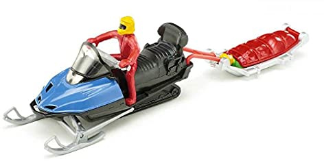 siku 1684 Blister 1684Snow Mobile with Rescue Sledge, Multicoloured