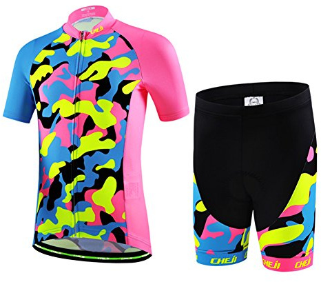 LPATTERN Maillots de Ciclismo Jersey de Manga Corta + Culotte Pantalones para Niños Traje Conjunto de Bicicleta para Deportes al Aire Libre