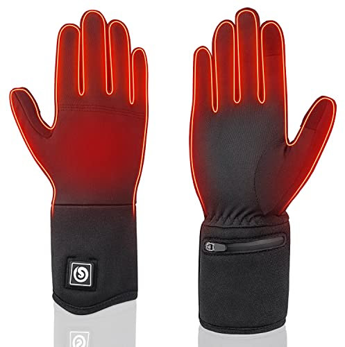 Sun Will elektrische beheizte Handschuhe für Herren Damen，wiederaufladbar beheizbare Winter Handschuhe für Outdoor Fahrrad Motorad Ski Snowdoard Jagd